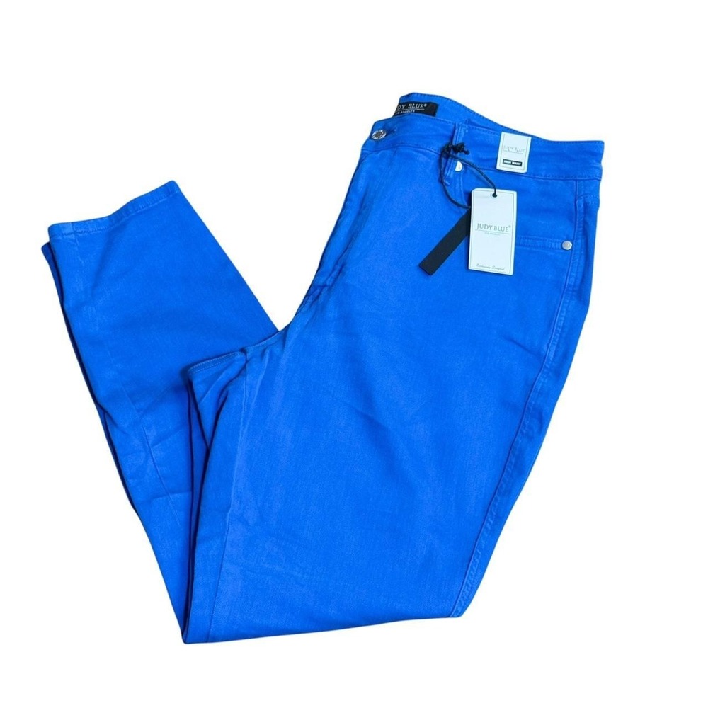 Judy Blue High Waist Skinny Jeans NWT Plus Size 18W Royal Blue Cobalt Stretch
